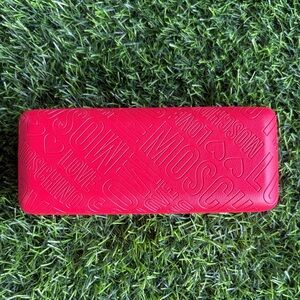 LOVE MOSCHINO Luxury Designer Hard Shell Red Sunglass Eyeglass Case